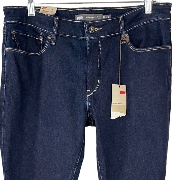 Levi’s Demi Curve Mid Rise Boot Cut Dark Wash Denim Jeans 14 - Picture 3 of 14